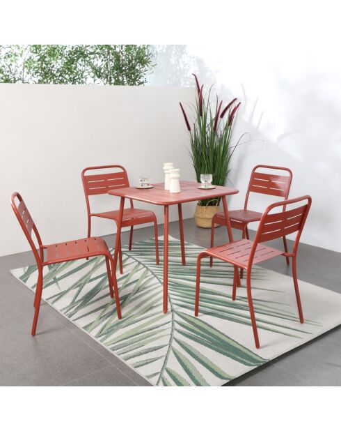 Set van 4 Falcou terracotta tuinmeubelstoelen - 44x59x79 cm