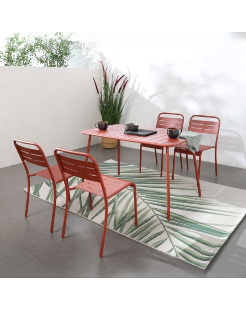 Set van 4 Falcou terracotta tuinmeubelstoelen - 44x59x79 cm