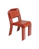 Set van 4 Falcou terracotta tuinmeubelstoelen - 44x59x79 cm