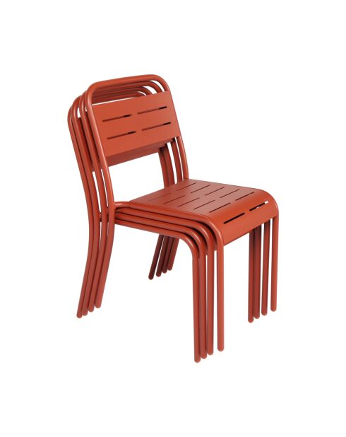 Set van 4 Falcou terracotta tuinmeubelstoelen - 44x59x79 cm