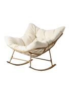 Fauteuil à bascule d'intérieur et d'extérieur Juan beige - 90x107x85 cm