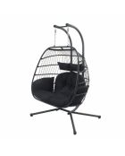 Fauteuil suspendu 2 places Pisae noir - 130x97x196 cm
