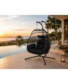 Fauteuil suspendu 2 places Pisae noir - 130x97x196 cm