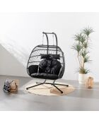 Fauteuil suspendu 2 places Pisae noir - 130x97x196 cm
