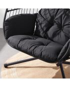 Fauteuil suspendu 2 places Pisae noir - 130x97x196 cm