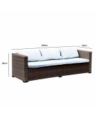 Mueble de jardín empotrado para 10 plazas, color marrón Udine, en resina tejida, 6 piezas