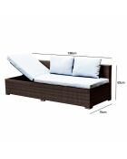 Mueble de jardín empotrado para 10 plazas, color marrón Udine, en resina tejida, 6 piezas