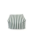Savana groen gestreepte waterafstotende voetenbank voor buiten - 55x65x35 cm