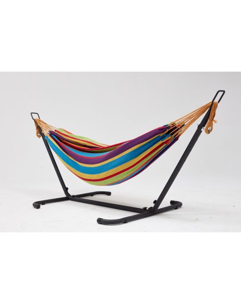Stehende Hängematte mit mehrfarbigem Stoffsegeltuch Machico multicolor - 260x107x100 cm