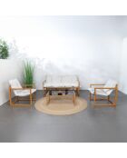 Cadiz bruin eigentijds 5-zits tuinmeubilair met beige kussens - 4 stuks