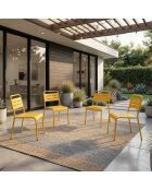 Ensemble de 4 chaises de jardin empilables Falcou jaunes - 43x59x79 cm