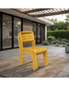 Ensemble de 4 chaises de jardin empilables Falcou jaunes - 43x59x79 cm