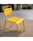 Ensemble de 4 chaises de jardin empilables Falcou jaunes - 43x59x79 cm
