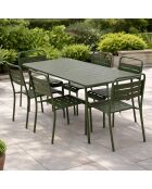 Ensemble table de jardin et 6 chaises Falcou vertes - 7 pièces