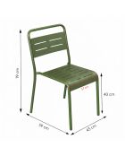 Ensemble table de jardin et 6 chaises Falcou vertes - 7 pièces