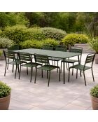 Ensemble table de jardin et 6 chaises Falcou vertes - 7 pièces