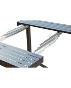 Ausziehbare Konsole aus grauem Aluminium von Ravelo für 2 bis 6 Sitze - 142x100x75 cm