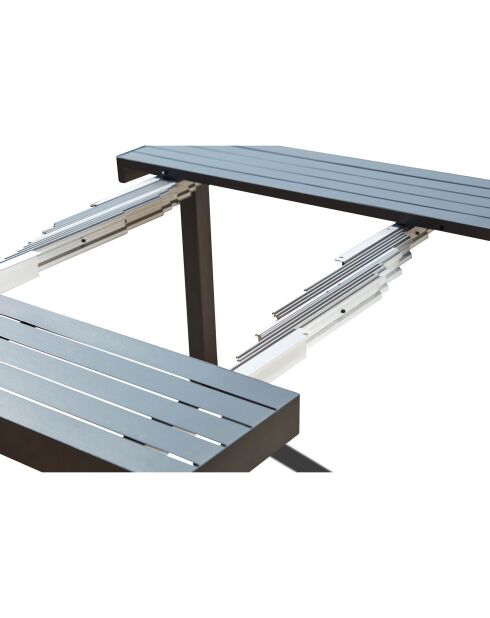 Consolle allungabile Ravelo in alluminio grigio da 2 a 6 posti - 142x100x75 cm
