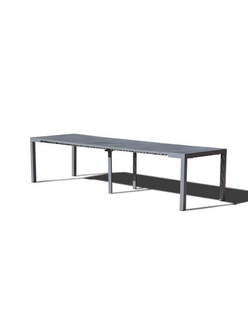 Consolle allungabile Ravelo in alluminio grigio da 2 a 6 posti - 142x100x75 cm