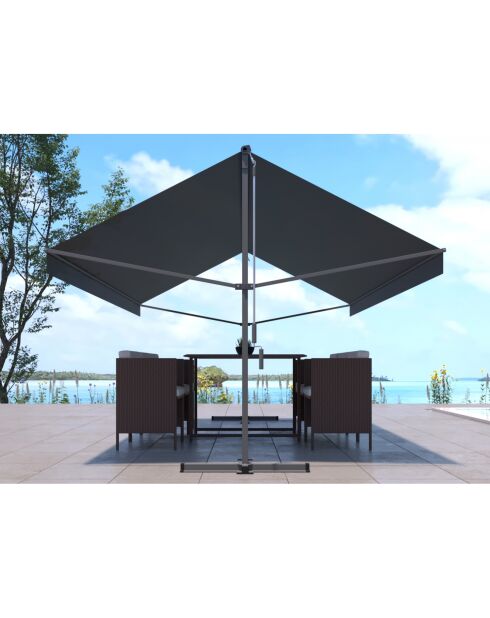 Tenda da sole a doppia pendenza Livia grigia - 395x300x24 cm