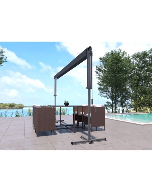 Tenda da sole a doppia pendenza Livia grigia - 395x300x24 cm