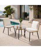 Niedrige Gartenmöbel 2 Stühle und 1 Tisch Bellagio braun - 3 Stück