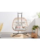 Pisae hangstoel voor 2 personen met rotaneffect naturel - 130x97x196 cm