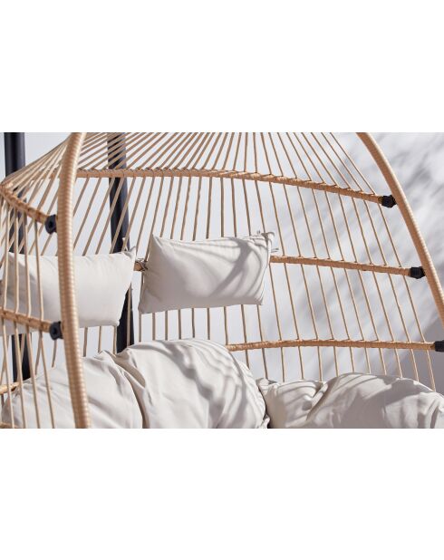 Pisae 2-Sitzer-Hängesessel in Rattan-Optik, 130 x 97 x 196 cm, Natur