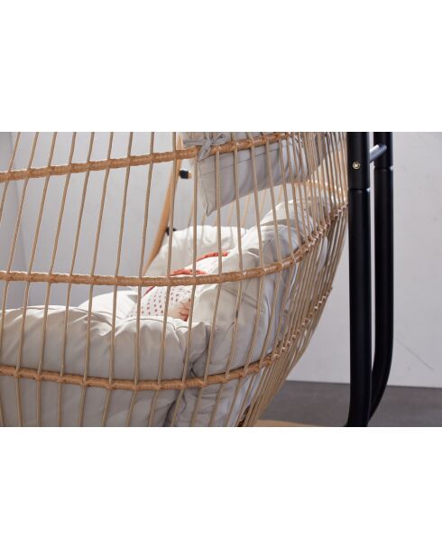 Pisae 2-Sitzer-Hängesessel in Rattan-Optik, 130 x 97 x 196 cm, Natur