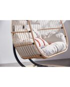 Pisae hangstoel voor 2 personen met rotaneffect naturel - 130x97x196 cm