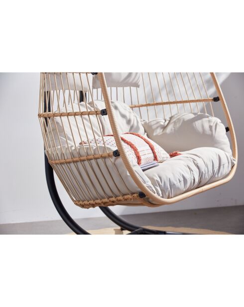 Pisae 2-Sitzer-Hängesessel in Rattan-Optik, 130 x 97 x 196 cm, Natur
