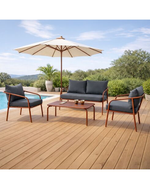 Salon de jardin 4 places Falcou terracotta - 4 pièces