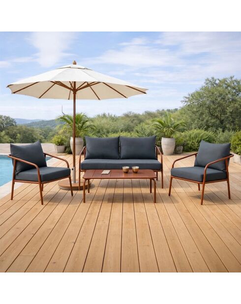 Salon de jardin 4 places Falcou terracotta - 4 pièces