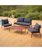 Salon de jardin 4 places Falcou terracotta - 4 pièces