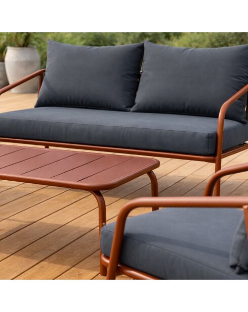 Salon de jardin 4 places Falcou terracotta - 4 pièces