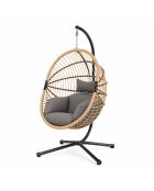 Fauteuil suspendu effet rotin avec coussin Fazenda noir - 95x95x196 cm