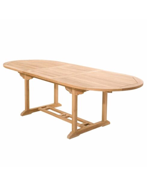 Salon de jardin en teck 10 places avec table ovale, 6 chaises et 2 fauteuils Lireno marron - 9 pièces