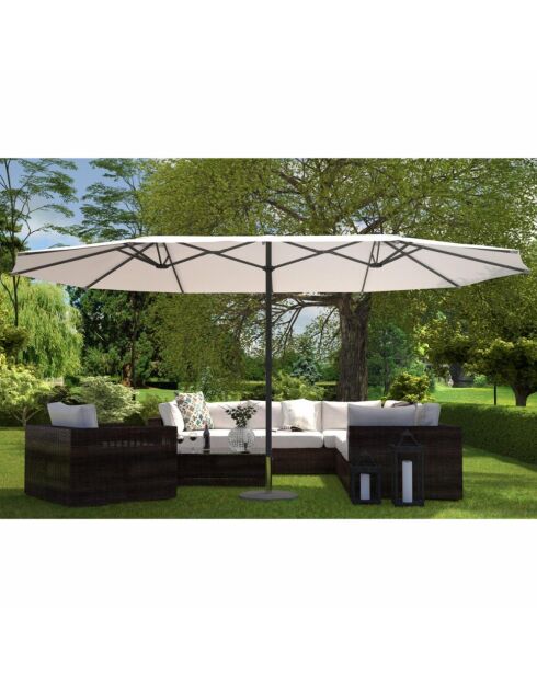 Ombrello ovale doppio dritto Luvina ecru - 270x460x240 cm