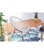 Salon de jardin 2 fauteuils ronds avec table basse Verano gris clair - 3 pièces