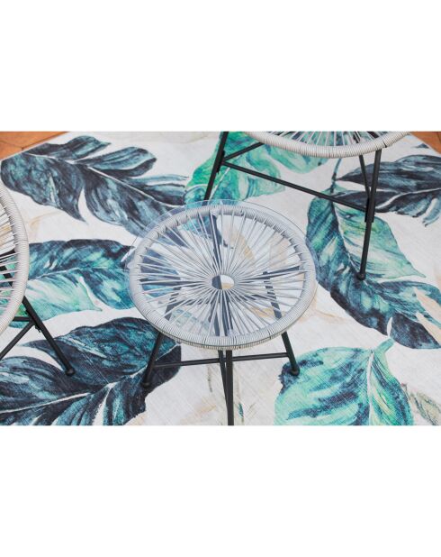 Salon de jardin 2 fauteuils ronds avec table basse Verano gris clair - 3 pièces