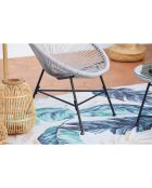 Salon de jardin 2 fauteuils ronds avec table basse Verano gris clair - 3 pièces