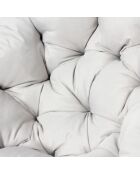 Fauteuil effet rotin avec coussin Vilnius marron - 80x70x76 cm
