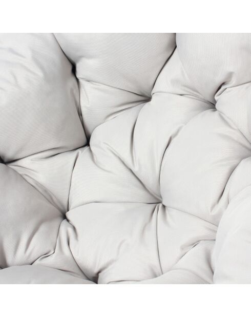 Fauteuil effet rotin avec coussin Vilnius marron - 80x70x76 cm