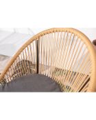 Salon de jardin 2 fauteuils et 1 table avec coussins Moro gris - 165x59x83 cm