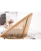 Salon de jardin 2 fauteuils et 1 table avec coussins Moro gris - 165x59x83 cm