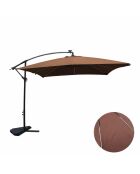 Johan quadratischer LED-Offset-Sonnenschirm braun - 300x300x245 cm