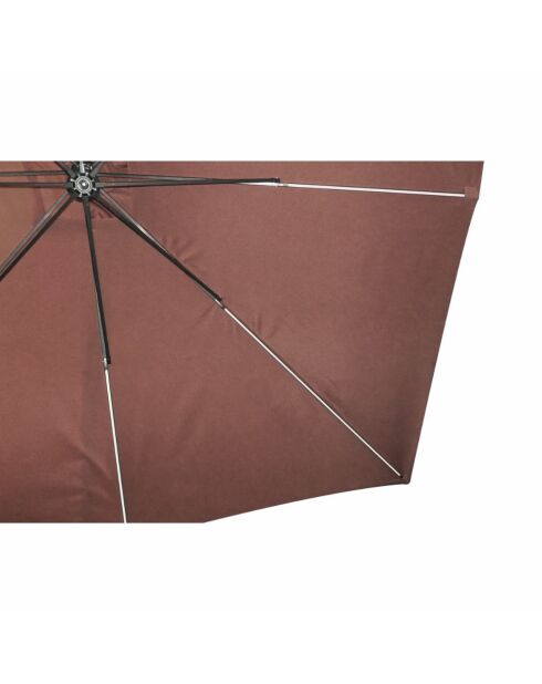 Johan quadratischer LED-Offset-Sonnenschirm braun - 300x300x245 cm
