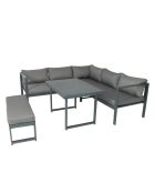 Mueble de jardín Limone gris oscuro de 6 plazas con sofá y banco - 3 piezas