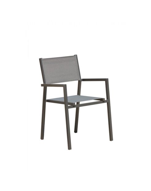 Lot de 4 chaises empilables Salobreña grises - 57x55x85 cm