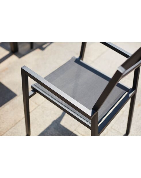 Lot de 4 chaises empilables Salobreña grises - 57x55x85 cm